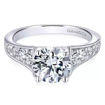 14KW Diamond Semi-Mount Engagement Ring w/ 0.57 ctw Size 6